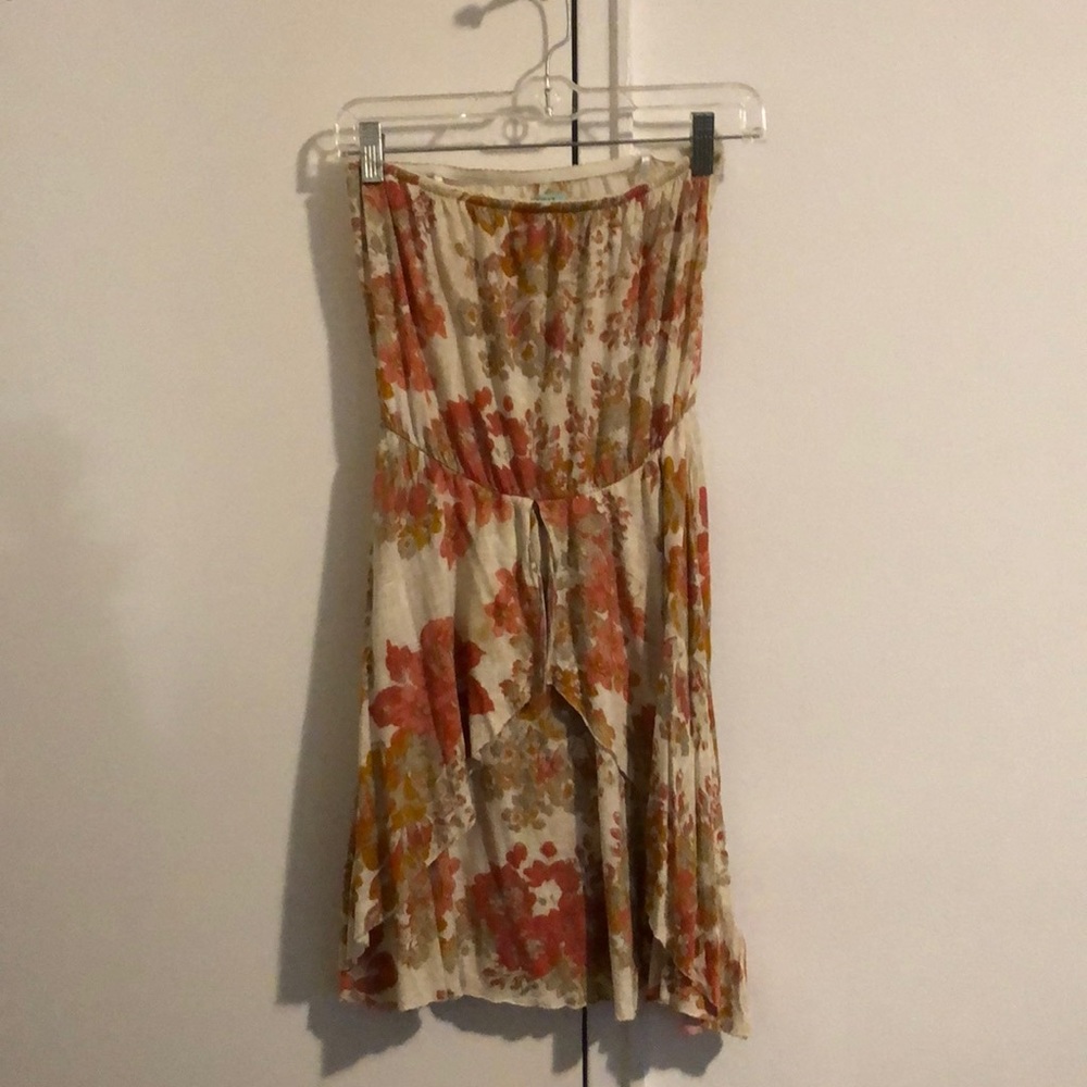 Floral strapless dress